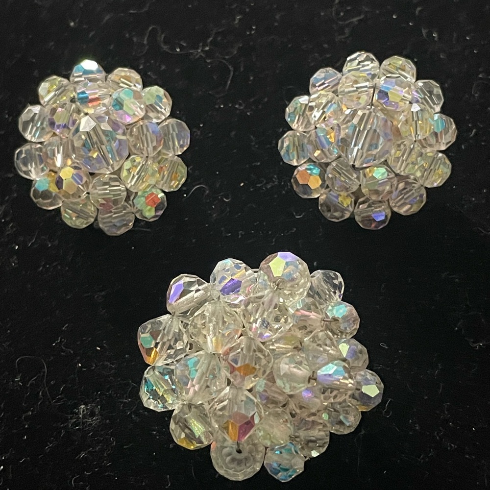 STUNNING AB Crystal Cluster Earrings